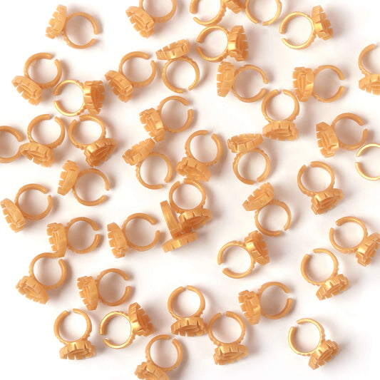 Golden Heart Adhesive Rings (Pack of 100)