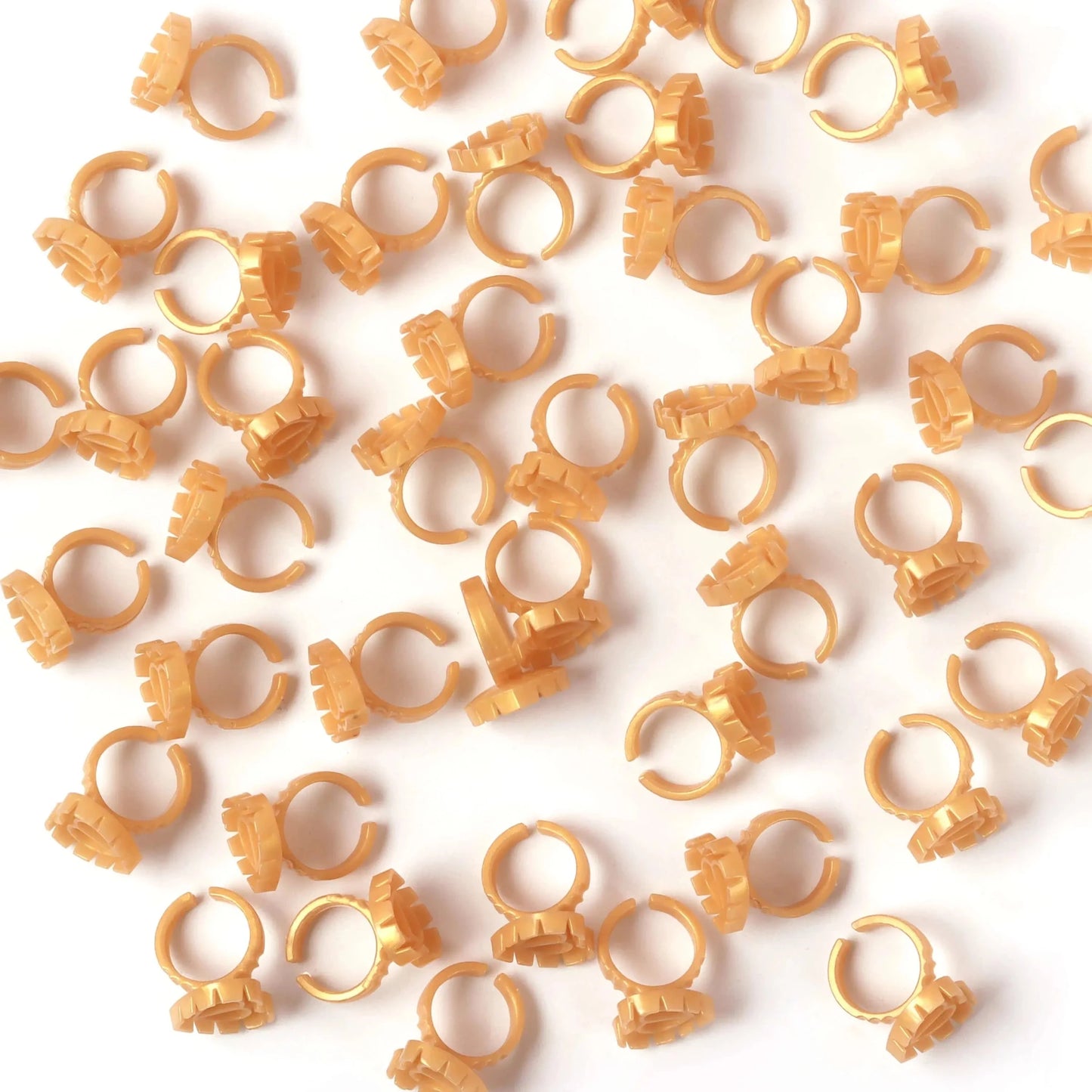 Golden Heart Adhesive Rings (Pack of 100) - Enhanced Estetic